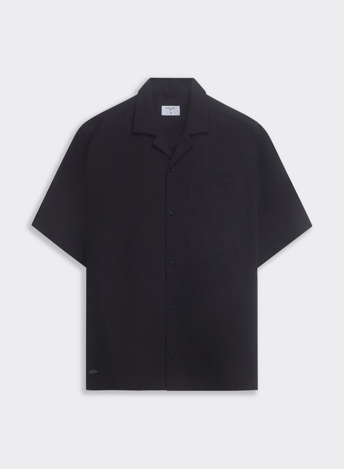 Men's Black Cuban Collar Shirt - Daniel - Cotton | Percival