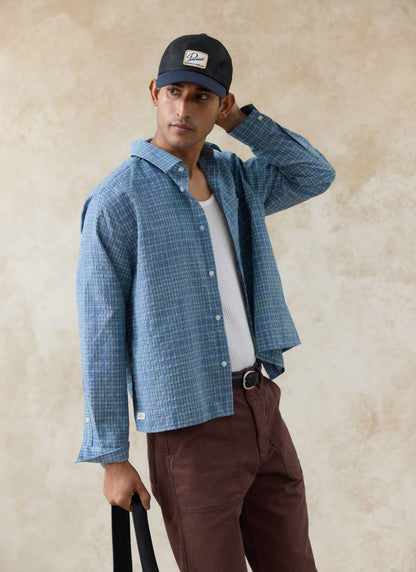 Men's Hinsley Checked Boxy Shirt - 100% Cotton | Percival