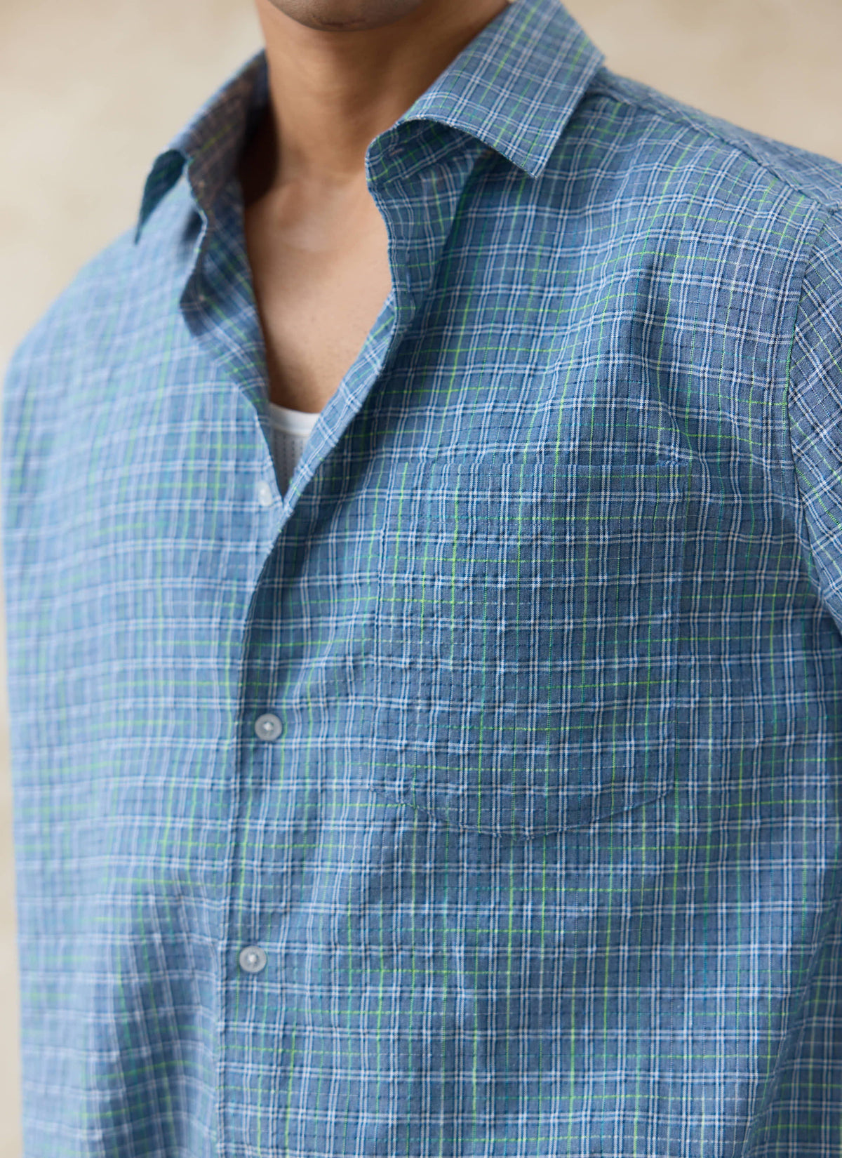 Men's Hinsley Checked Boxy Shirt - 100% Cotton | Percival