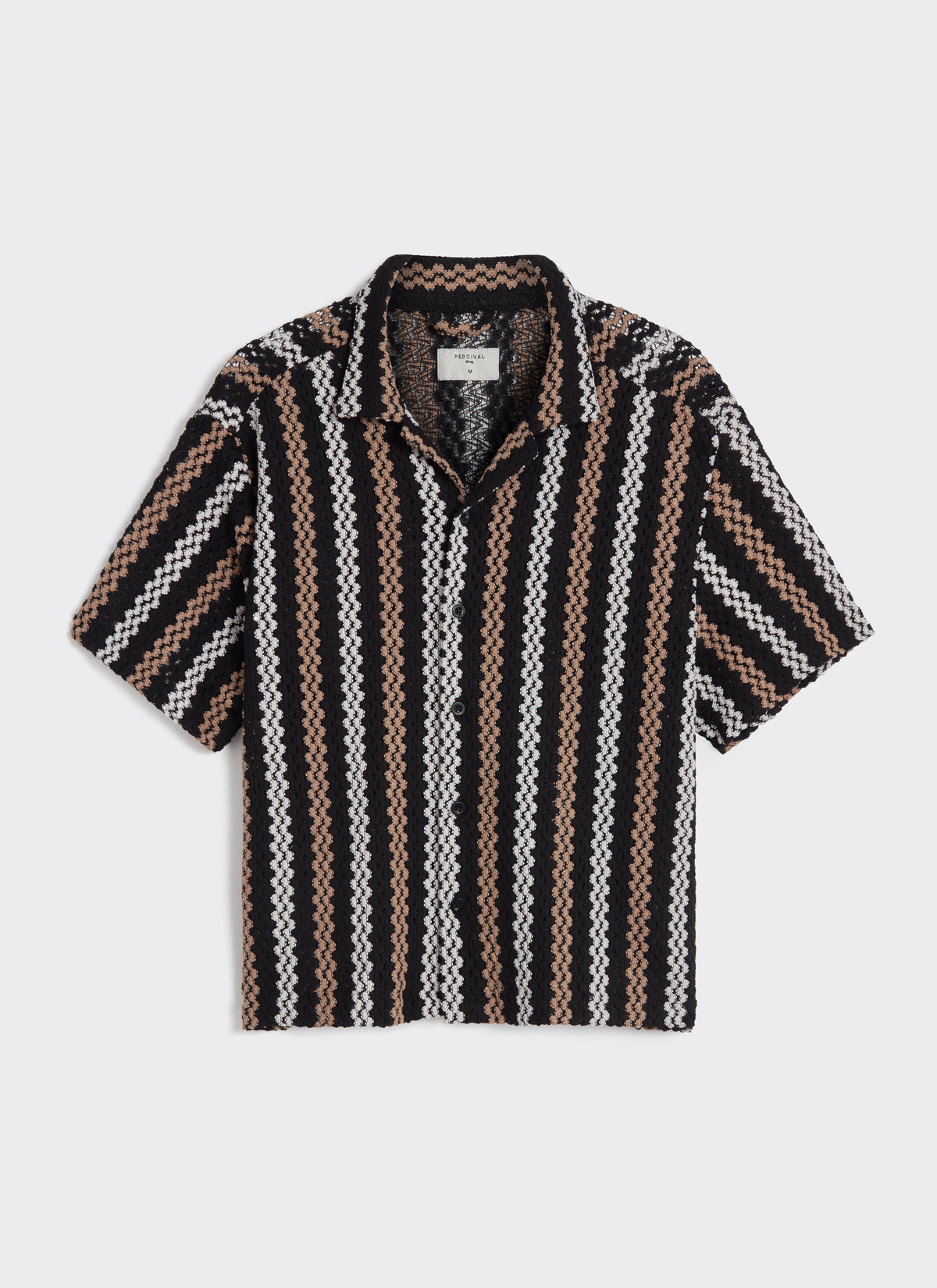 Men's Black Shirt - Wade Crochet Boxy | Percival