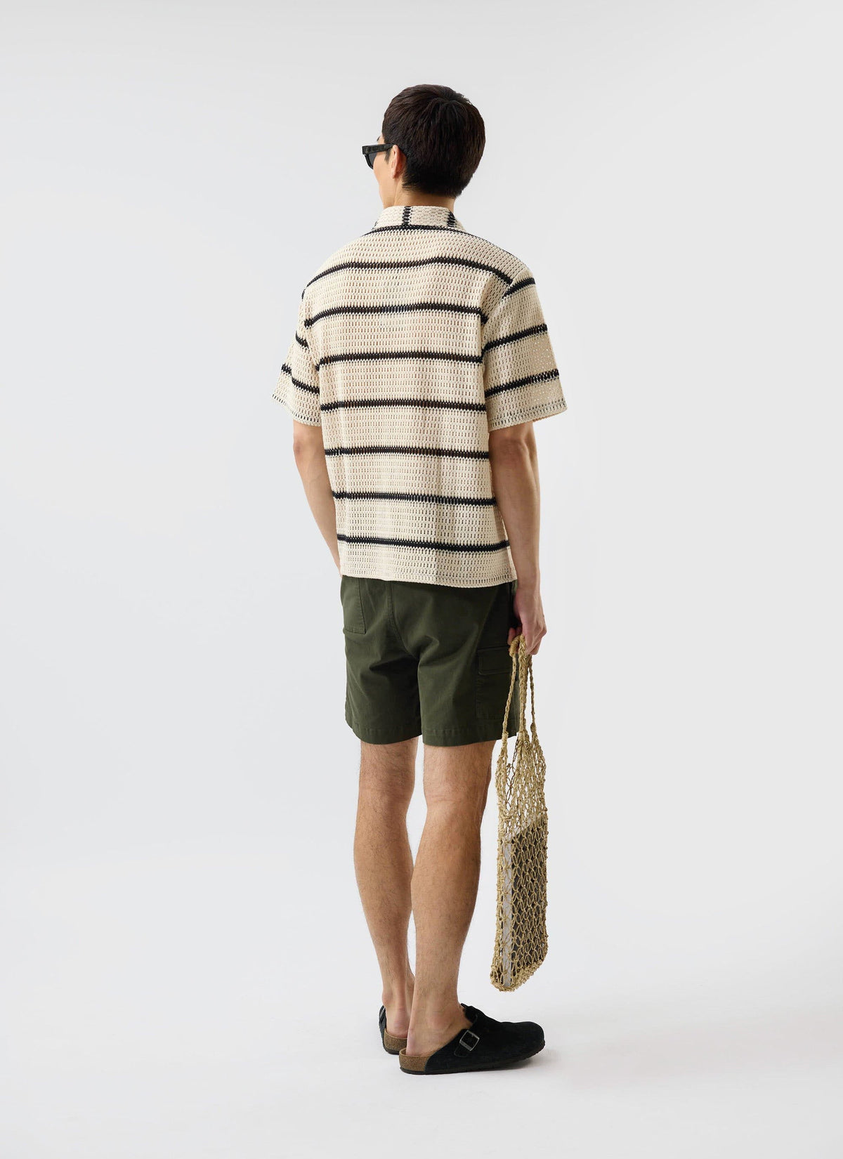 Men's Crochet Cuban Shirt: Clonk Groundsman - Ecru Cream | Percival
