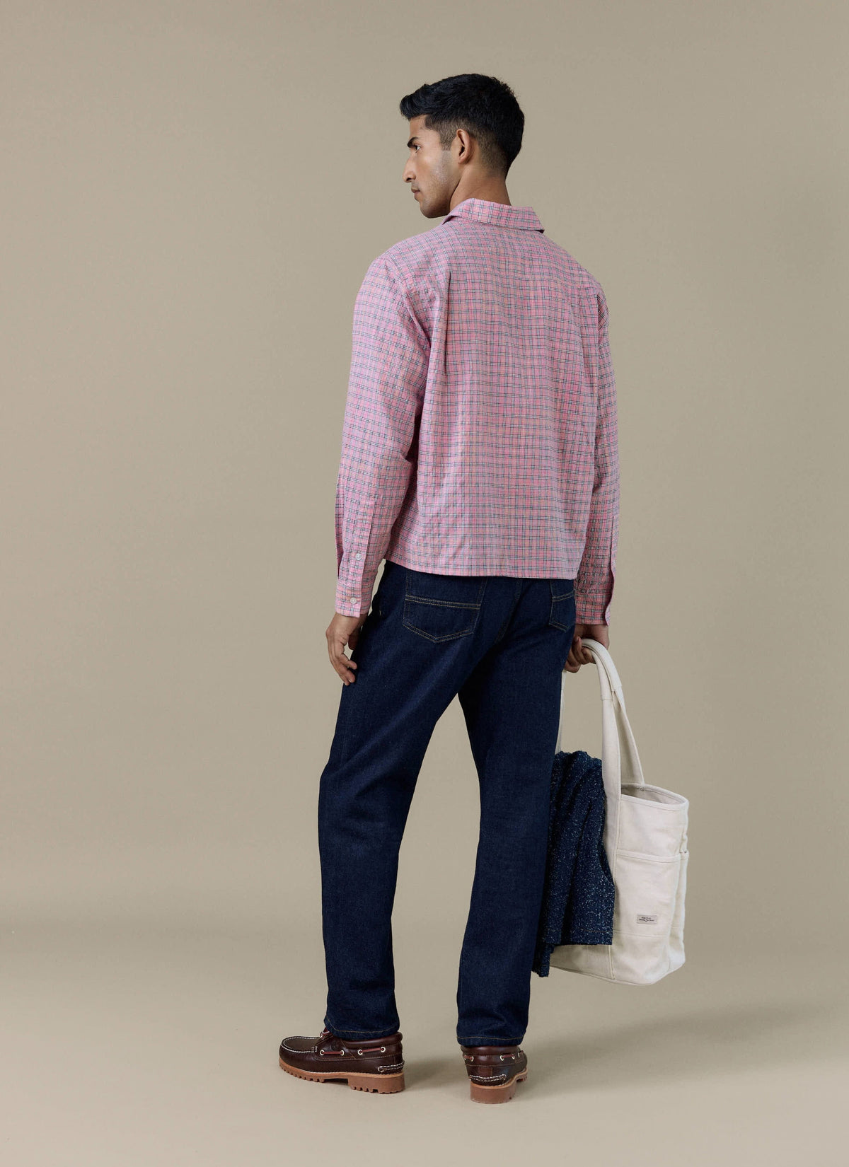 Men's Pink Check Shirt - Hinsley - Cotton | Percival