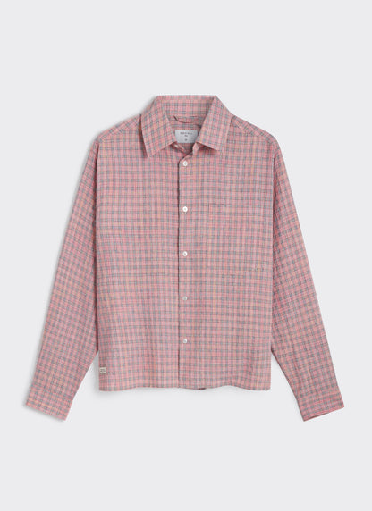Men's Pink Check Shirt - Hinsley - Cotton | Percival