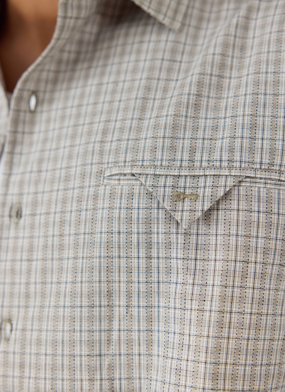 Men's Check Shirt: Hinsley - Cotton - Cream Check | Percival