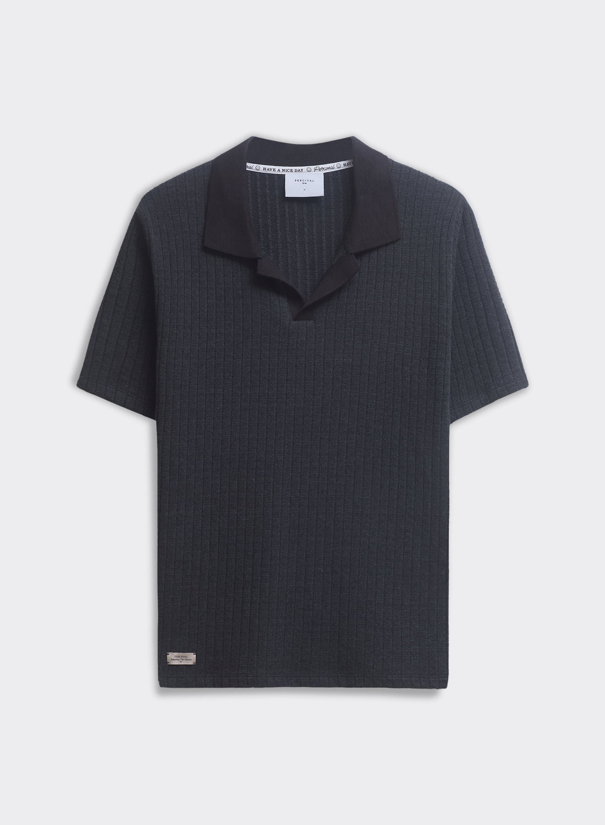 Men's Knitted Polo Shirt - Anthony - Cotton Blend - Black | Percival