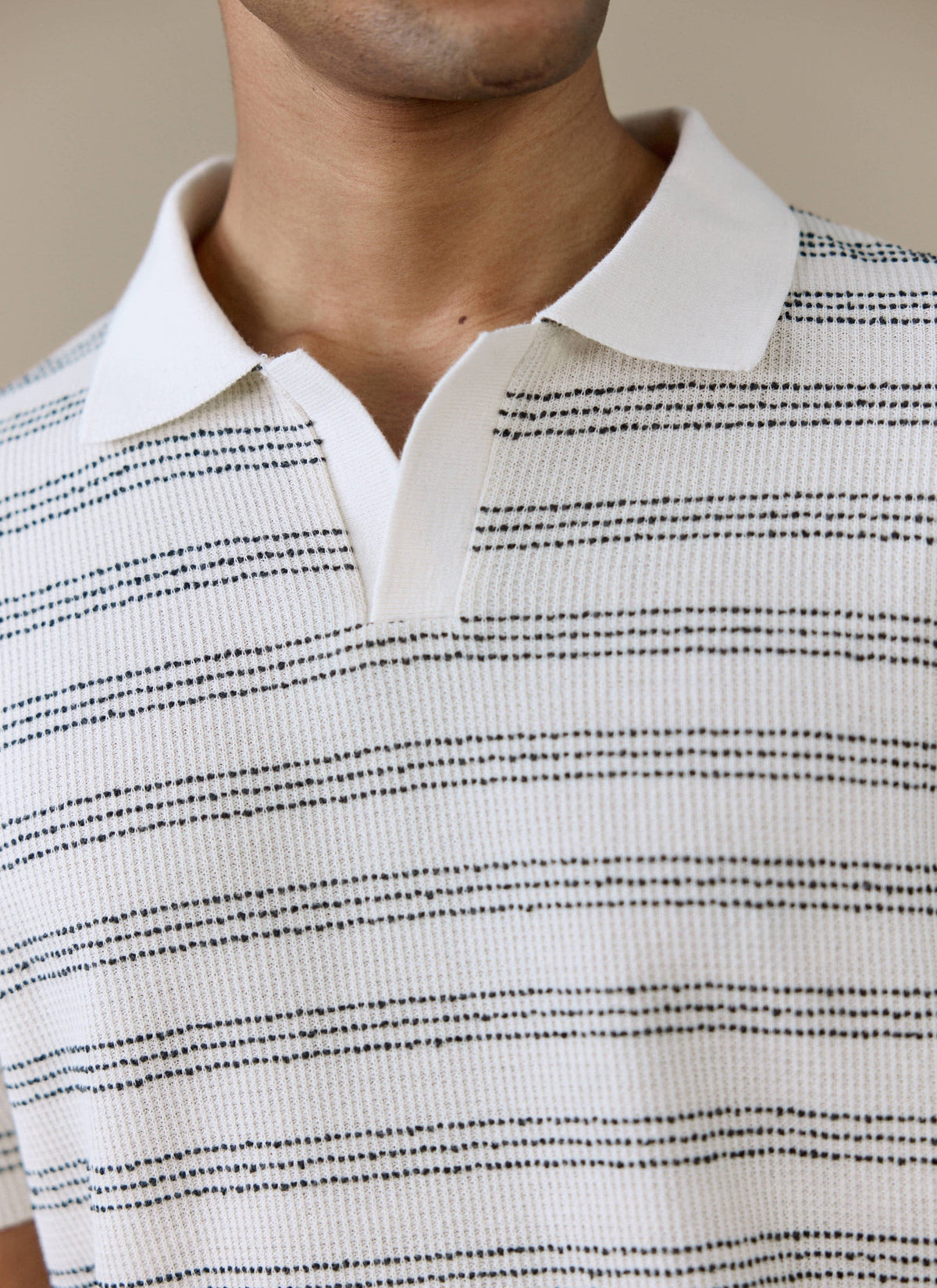 Men's Knitted Polo Shirt - Laurent - Cotton - Black | Percival