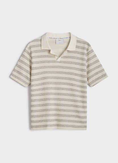 Men's Knitted Polo Shirt - Laurent - Cotton - Black | Percival