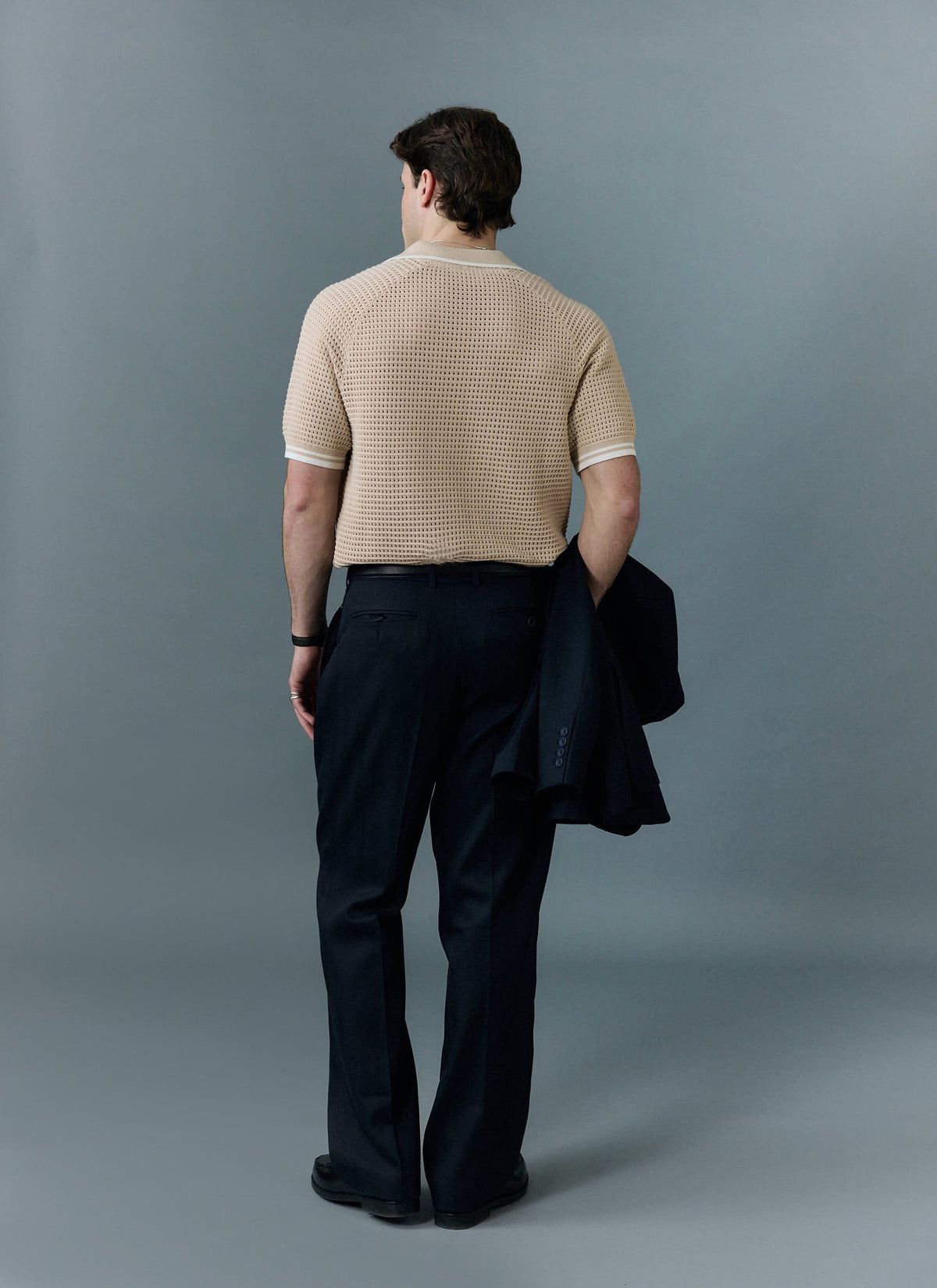 Men's Tennis Knit Polo Shirt - Cotton - Ecru Cream | Percival