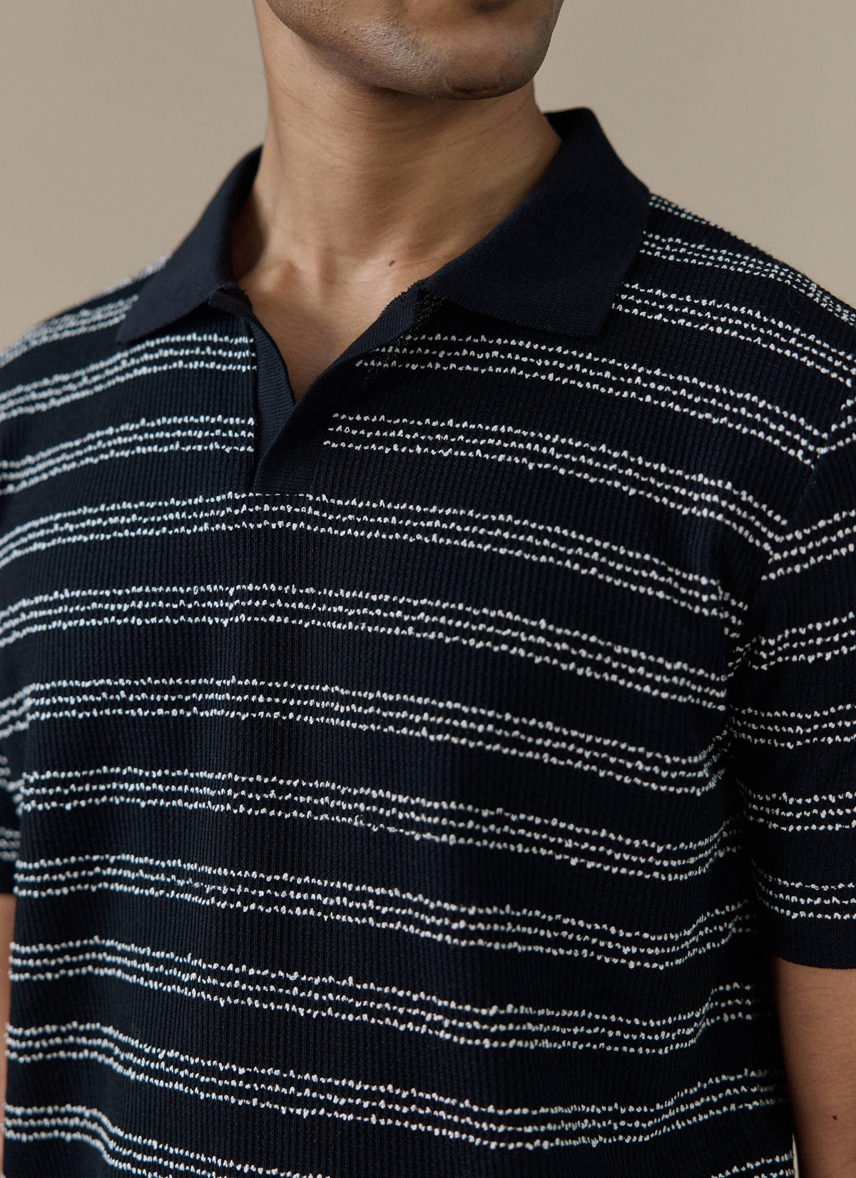 Men's Laurent Boxy Polo - Organic Cotton Blend - Black | Percival