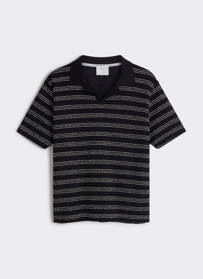 Men's Laurent Boxy Polo - Organic Cotton Blend - Black | Percival