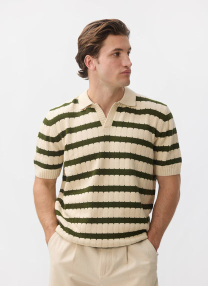 Stine Knitted Polo - Cotton - Cream | Percival