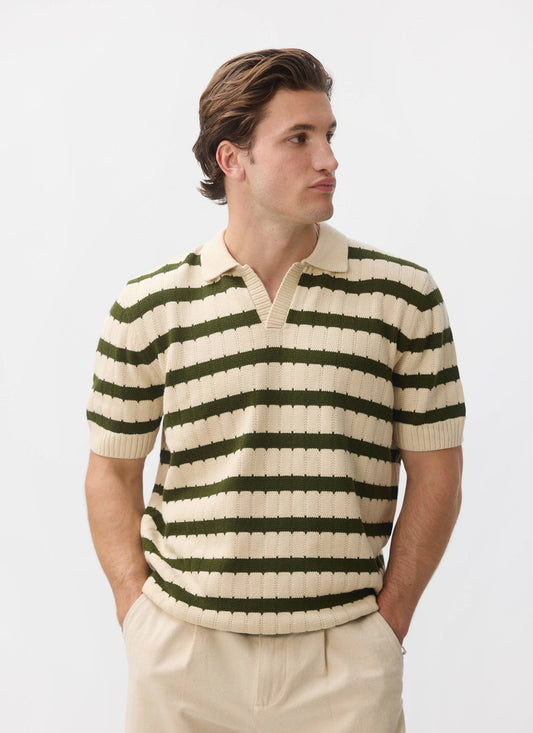 Stine Knitted Polo - Cotton - Cream | Percival