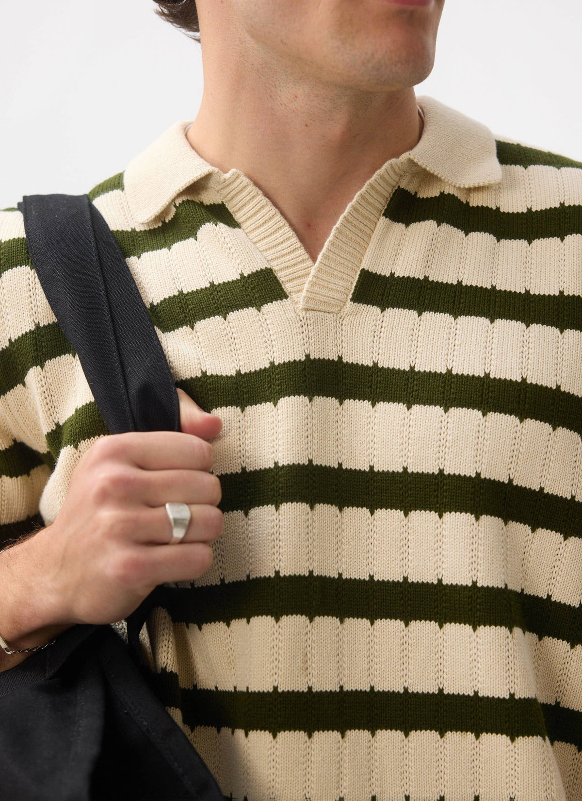 Stine Knitted Polo - Cotton - Cream | Percival