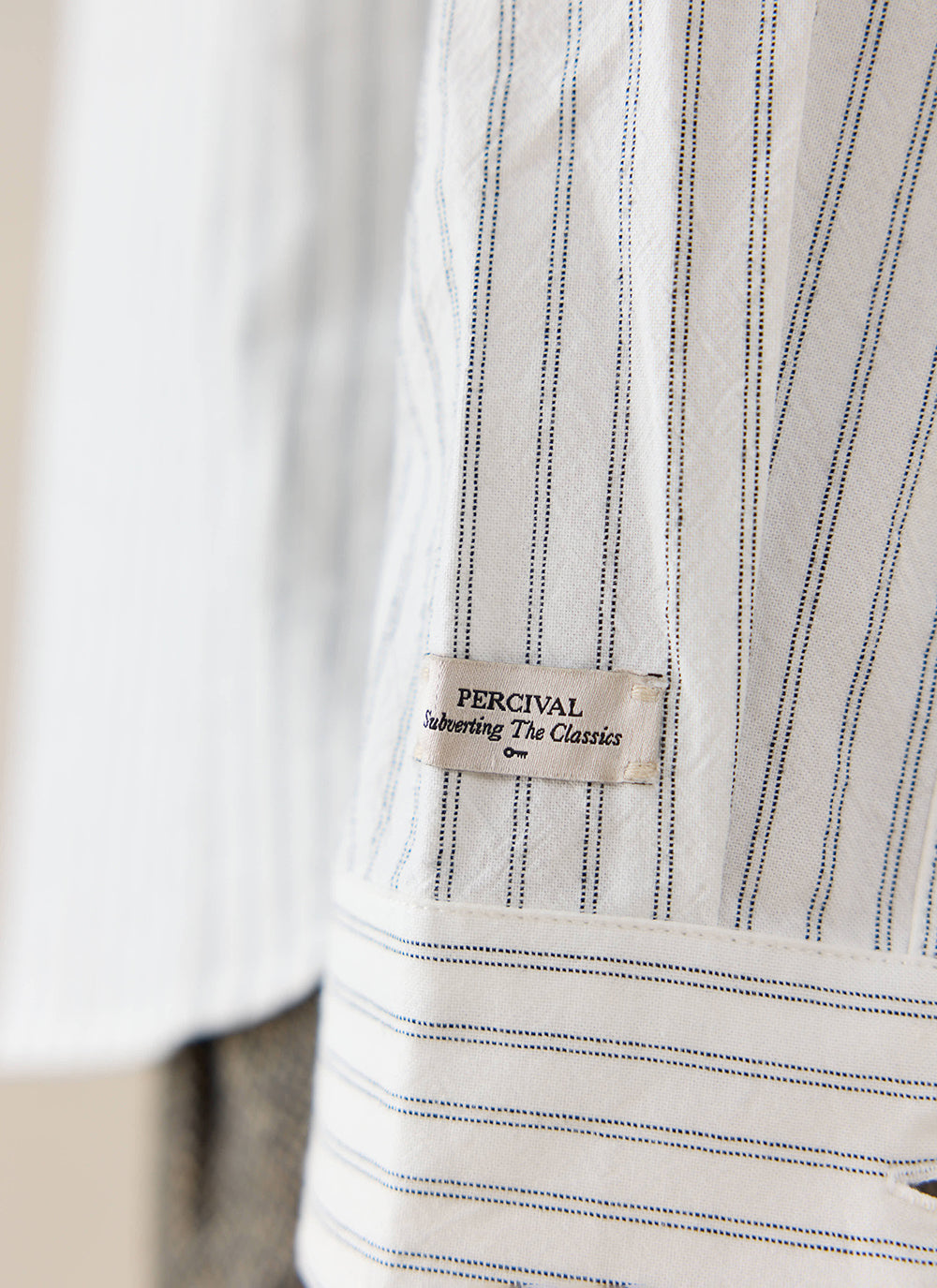 Men's Striped Oxford Shirt - Fabian - Cotton - White | Percival