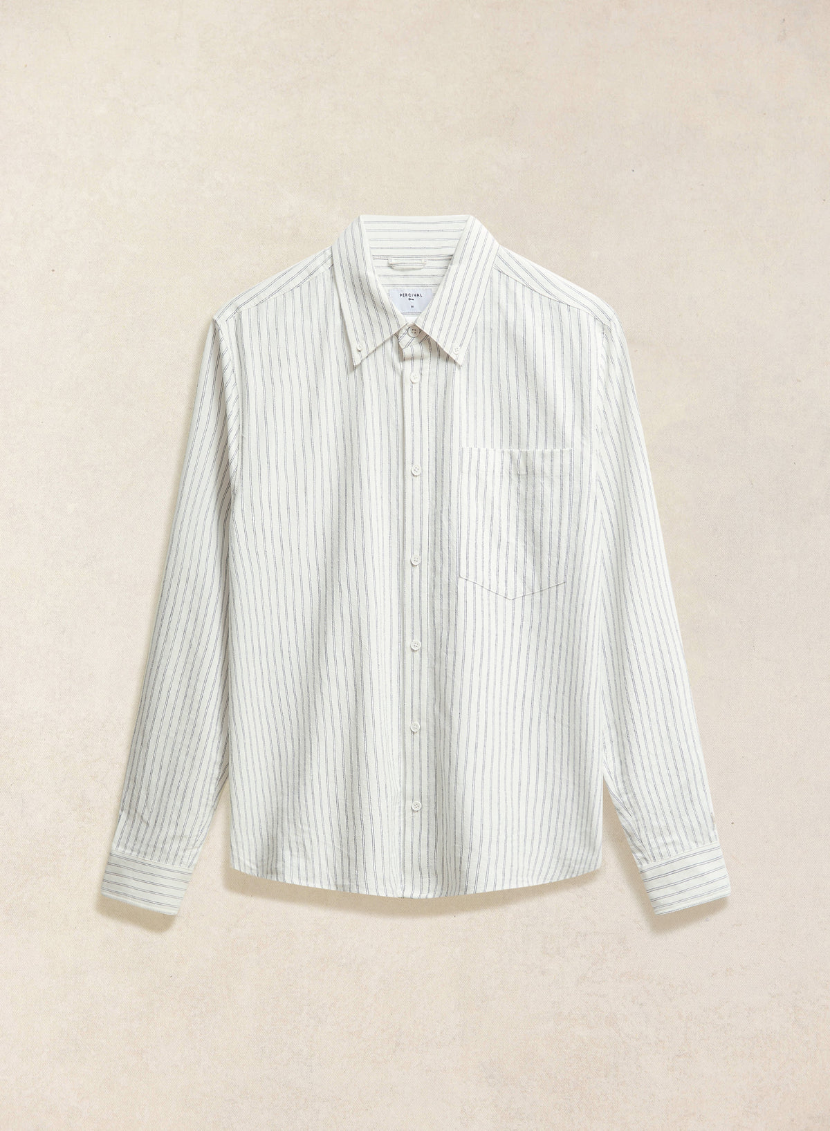 Men's Striped Oxford Shirt - Fabian - Cotton - White | Percival