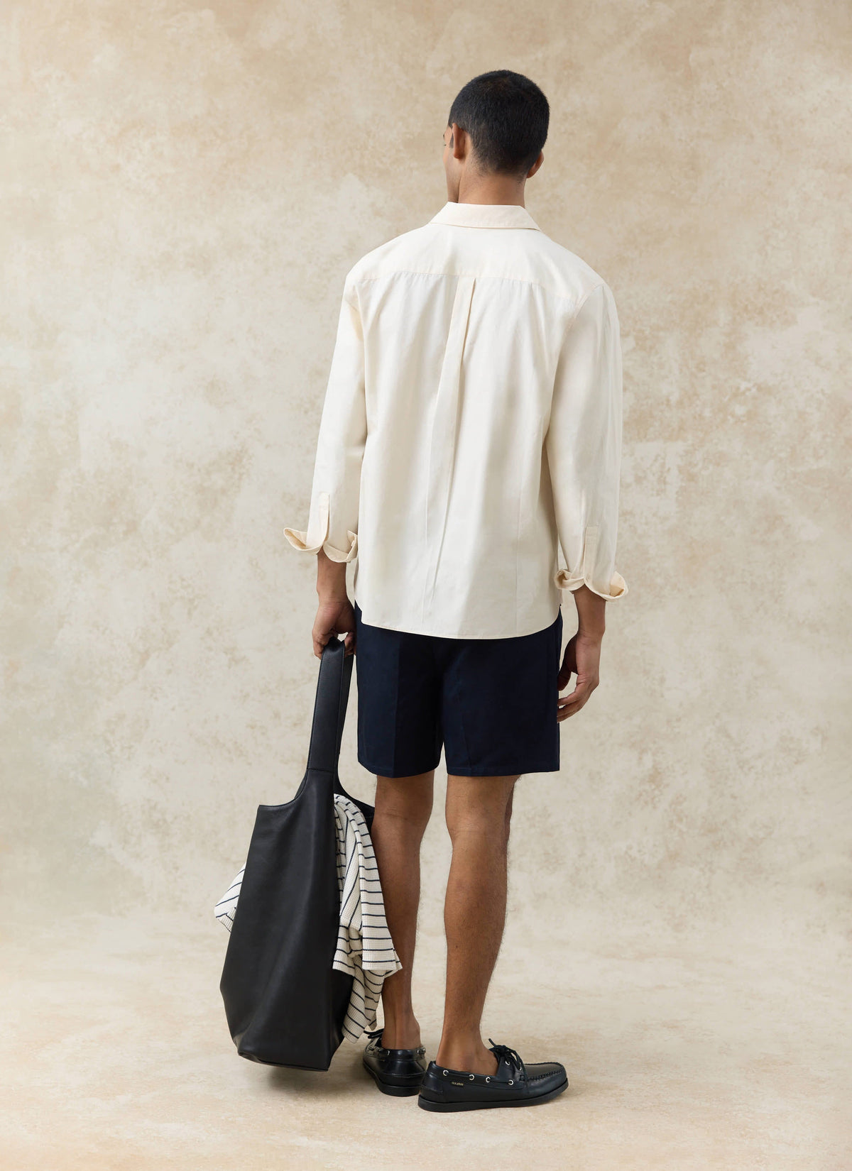 Men's Relaxed Fit Poplin Shirt: Dali - Cotton - Cream | Percival