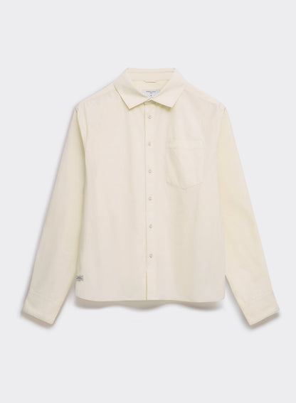 Men's Relaxed Fit Poplin Shirt: Dali - Cotton - Cream | Percival