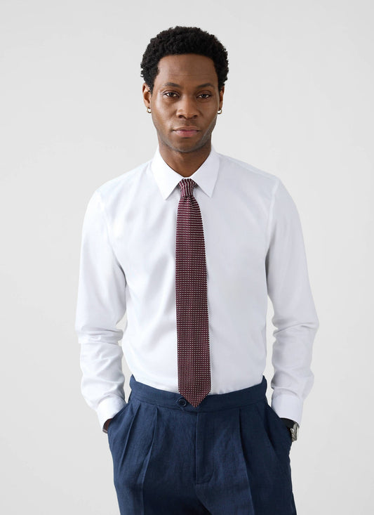 Formal Classic Shirt - Cotton Poplin - White | Percival