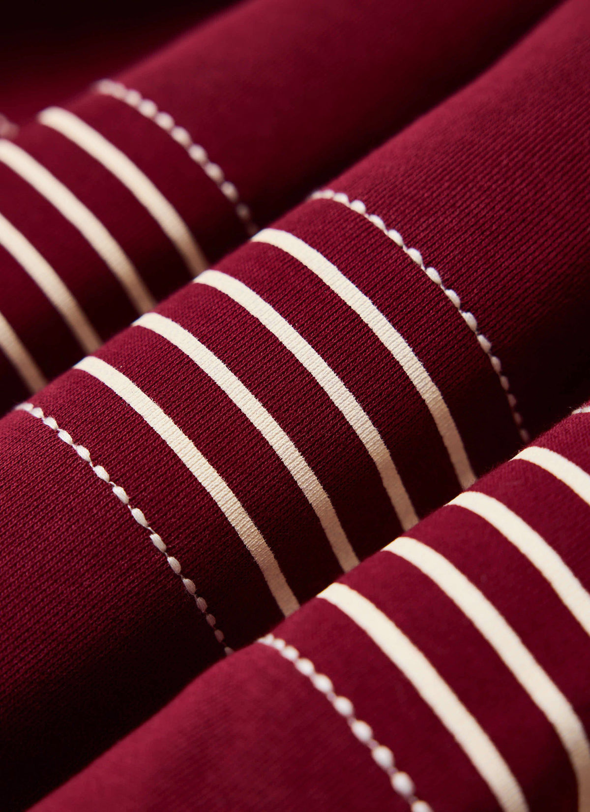 Men's Editor Striped Rugby Polo - Burgundy - 100% Cotton | Percival