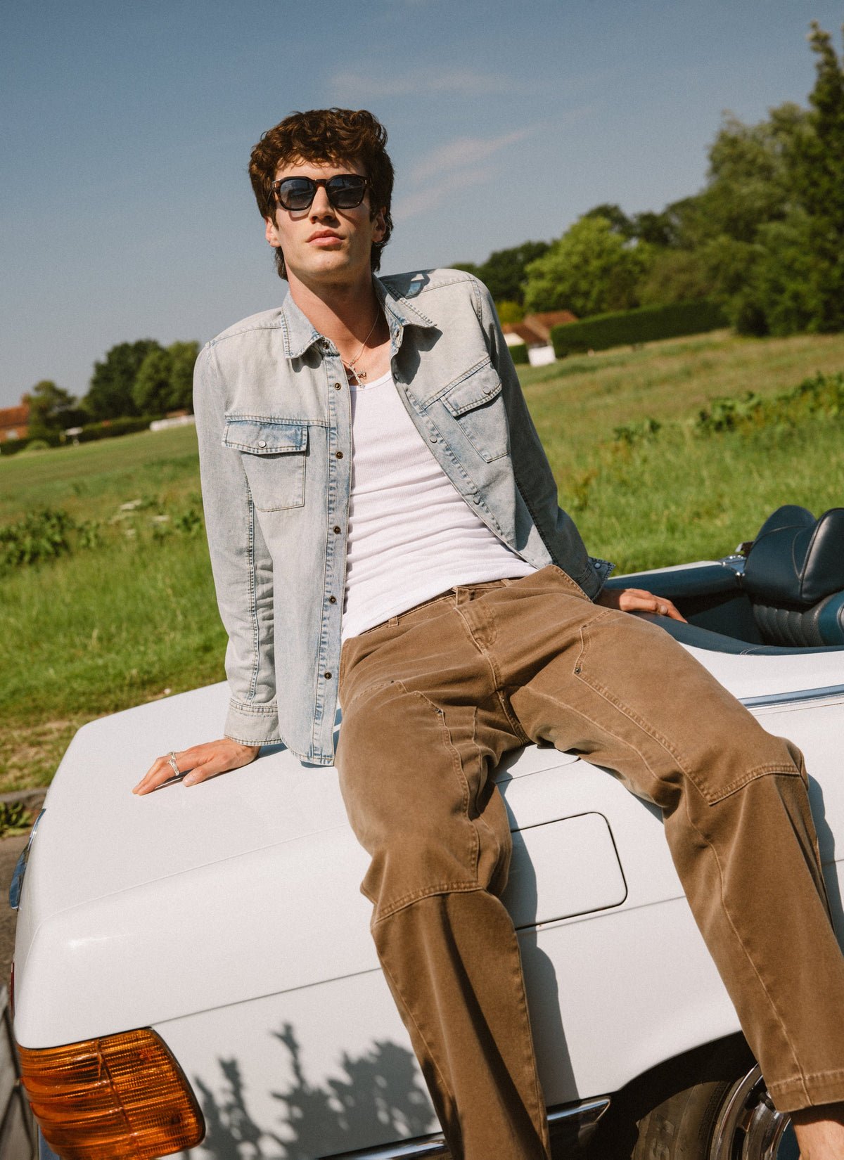 Men's Denim Western Shirt - Cotton - Stone Wash | Percival