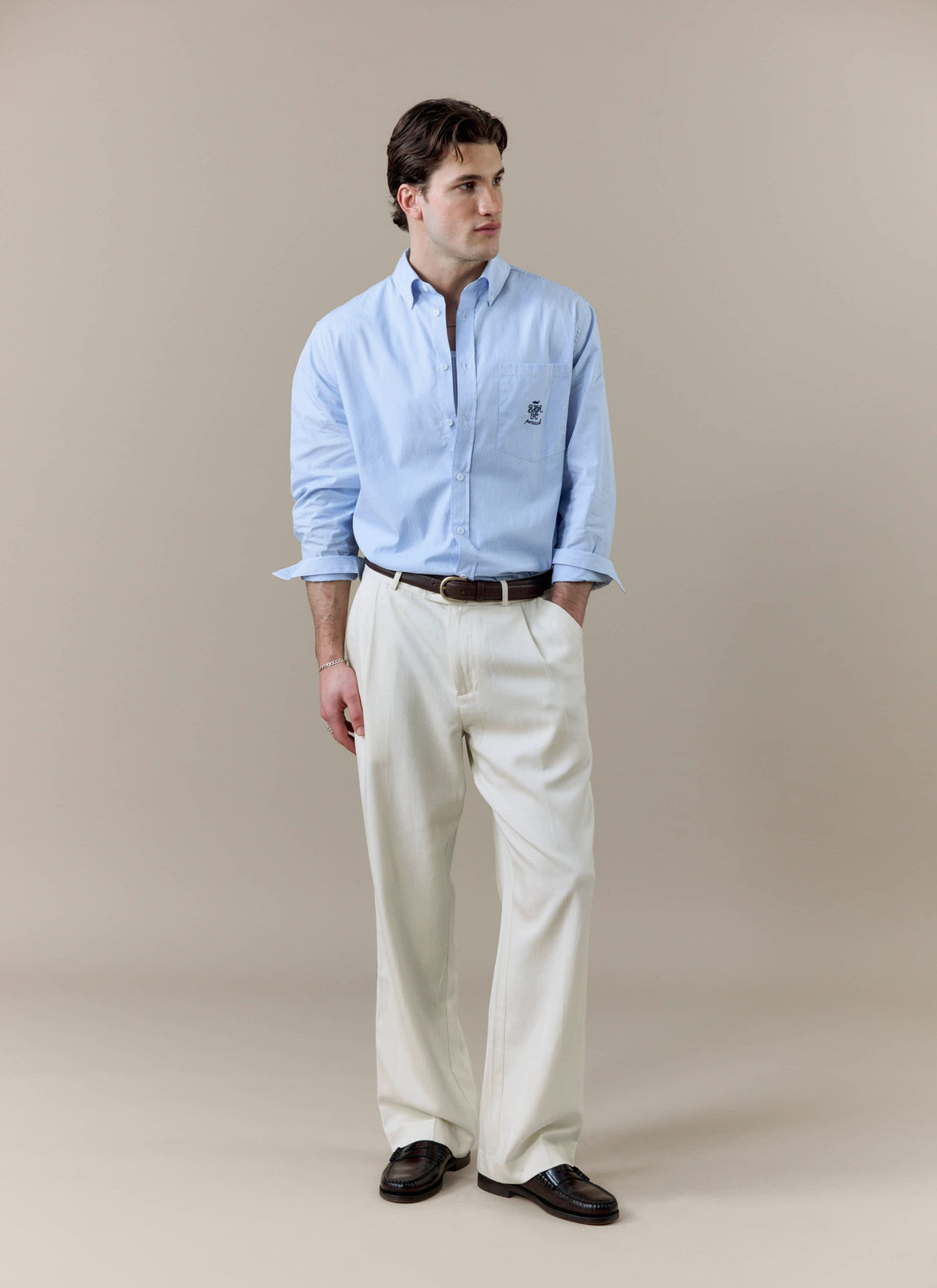 Men's Striped Pearce Long Sleeve Shirt x BHAFC - Blue | Percival