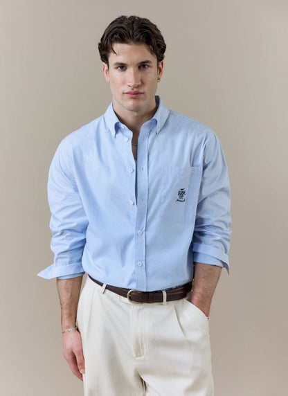 Men's Striped Pearce Long Sleeve Shirt x BHAFC - Blue | Percival