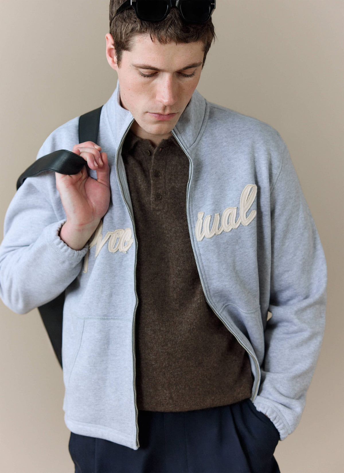 Men's Collins Knitted Polo Shirt - Brown - Yak & Wool | Percival