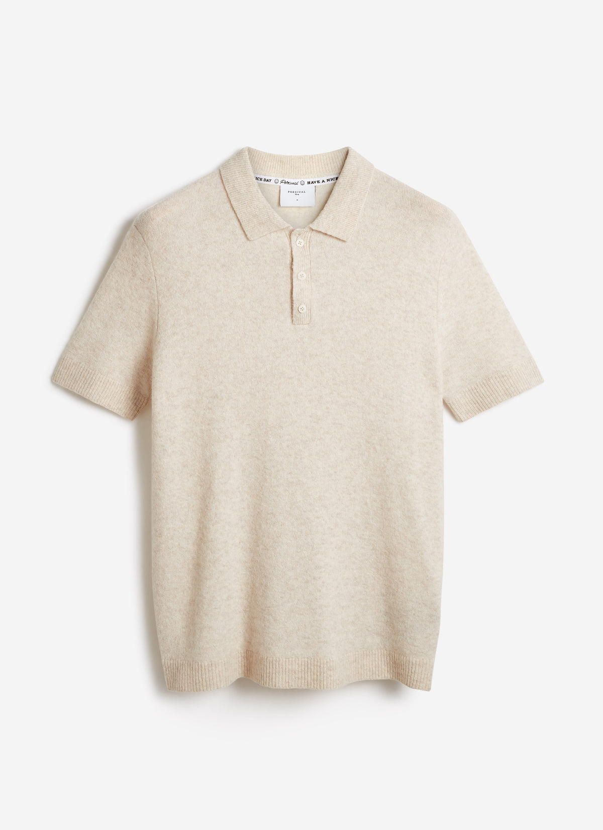 Men's Collins Knitted Polo Shirt - Cream - Yak & Wool | Percival