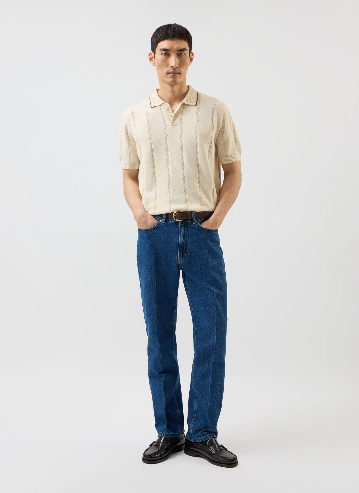 Men's Wool Polo Shirt x Warren - Ecru Cream | Percival