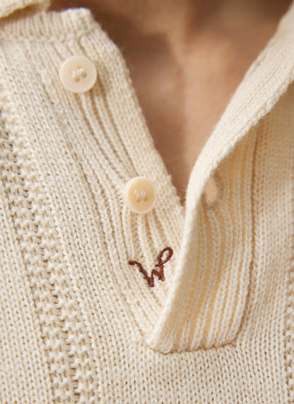 Men's Wool Polo Shirt x Warren - Ecru Cream | Percival