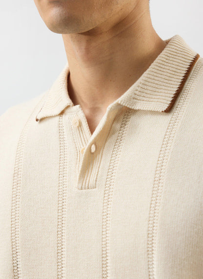 Men's Wool Polo Shirt x Warren - Ecru Cream | Percival