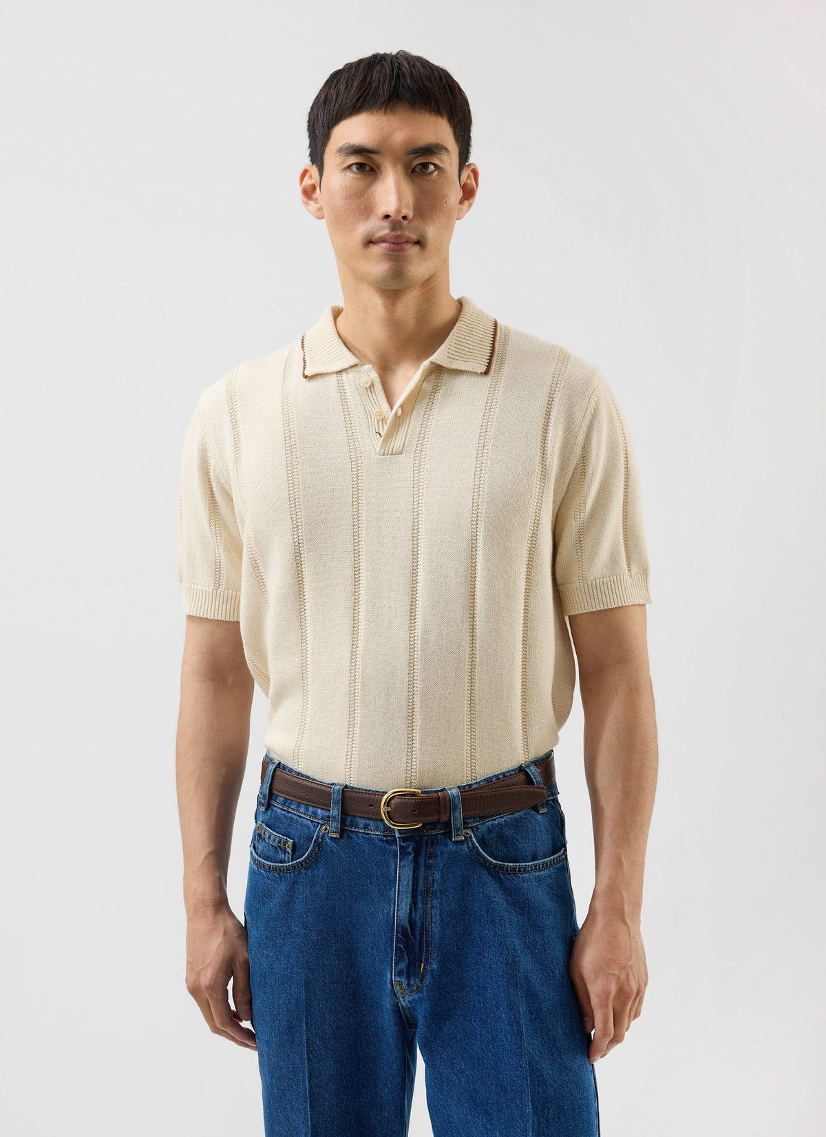 Men's Wool Polo Shirt x Warren - Ecru Cream | Percival