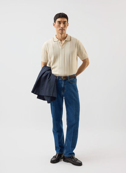 Men's Wool Polo Shirt x Warren - Ecru Cream | Percival