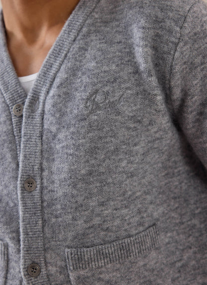 White Glove Boxy Cardigan - Grey Mohair | Percival