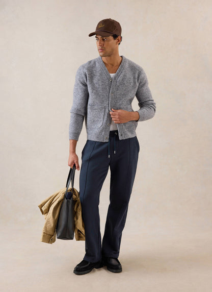 White Glove Boxy Cardigan - Grey Mohair | Percival