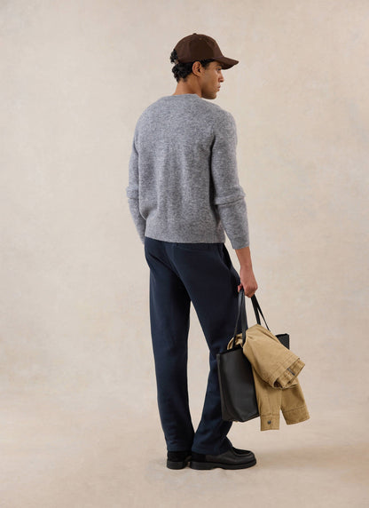 White Glove Boxy Cardigan - Grey Mohair | Percival