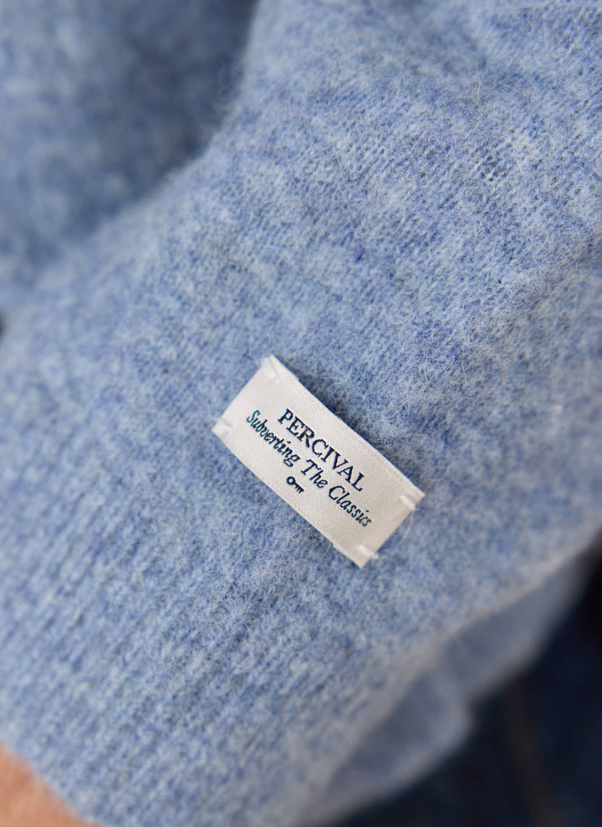 Men's Collared Knit Cardigan - Yak Wool Blend - Heather Blue | Percival