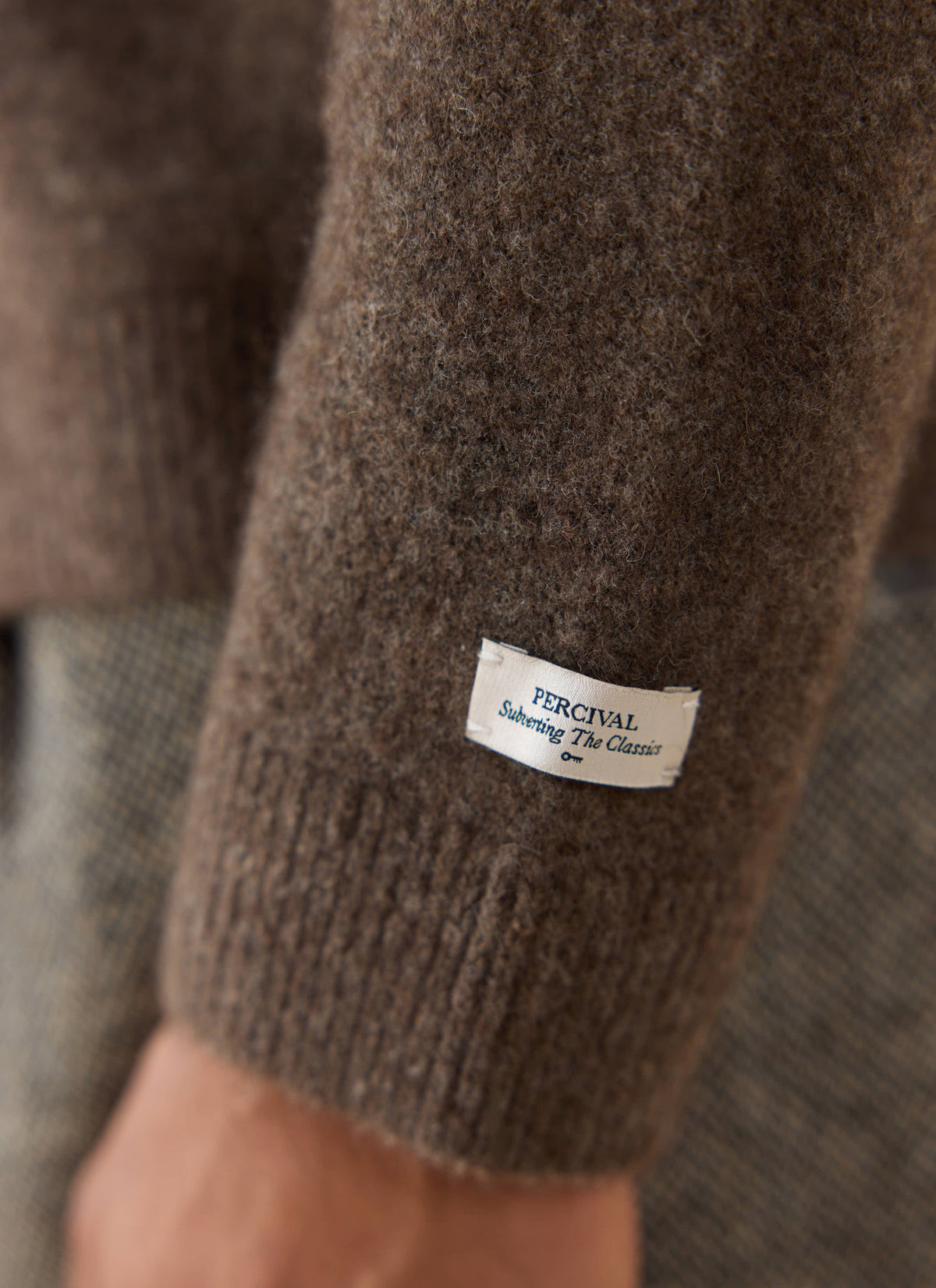 Men's Collared Knit Cardigan - Yak Wool Blend - Brown | Percival