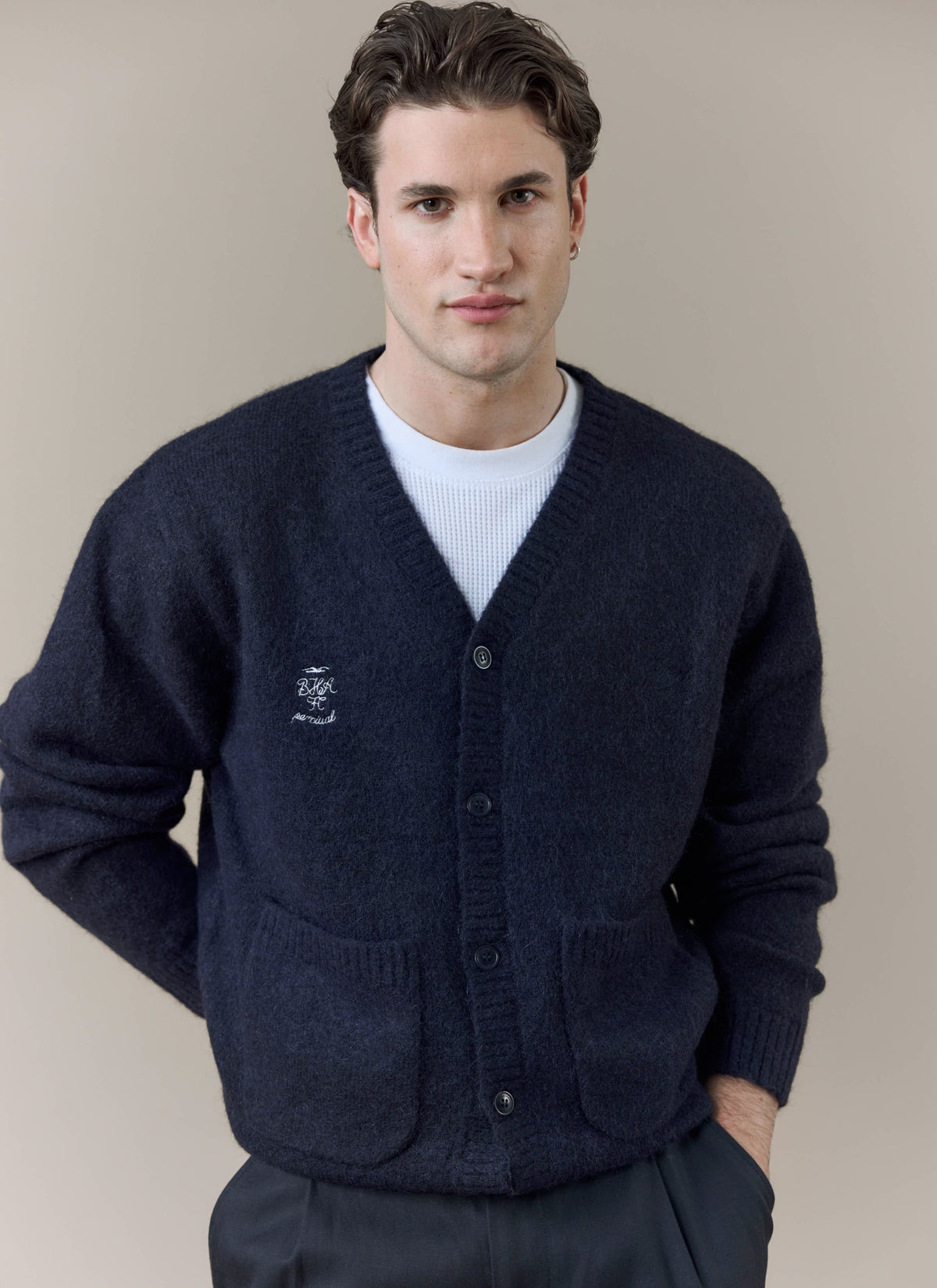 Men's Cardigan - White Glove x Brighton & Hove Albion F.C. - Navy | Percival