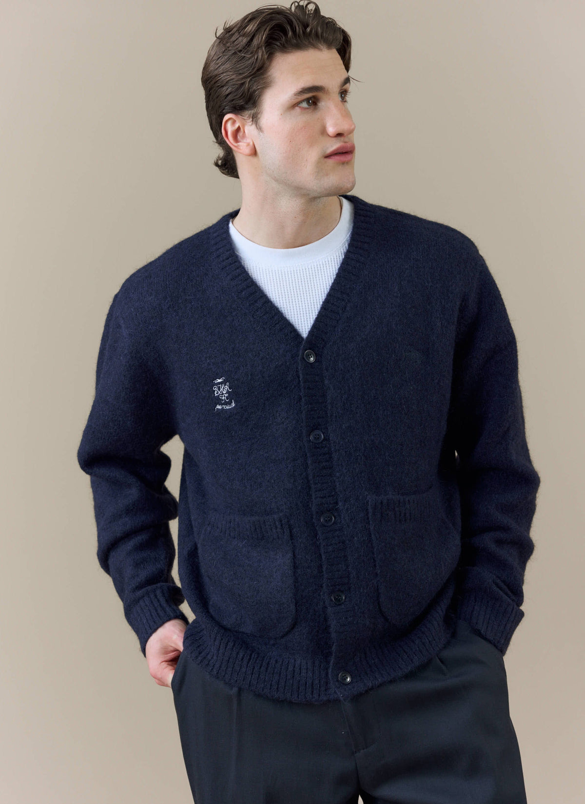 Men's Cardigan - White Glove x Brighton & Hove Albion F.C. - Navy | Percival