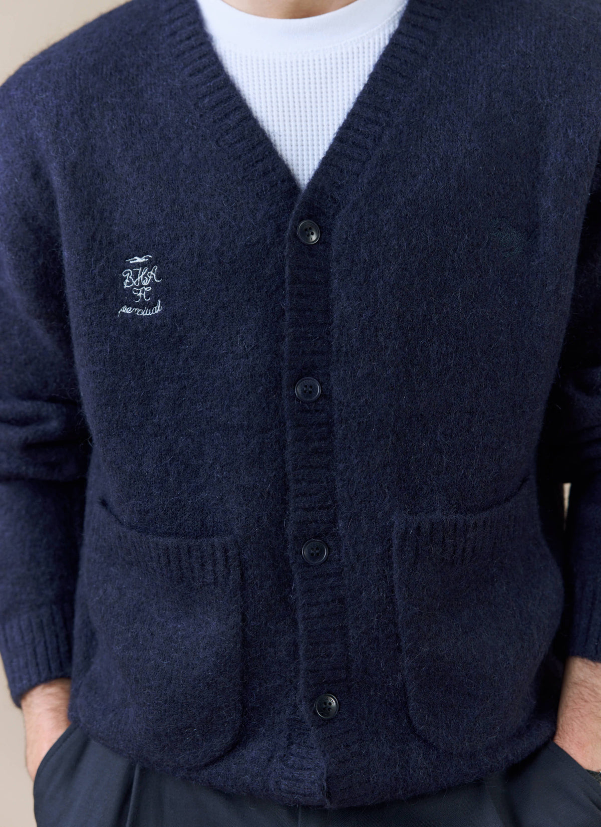 Men's Cardigan - White Glove x Brighton & Hove Albion F.C. - Navy | Percival