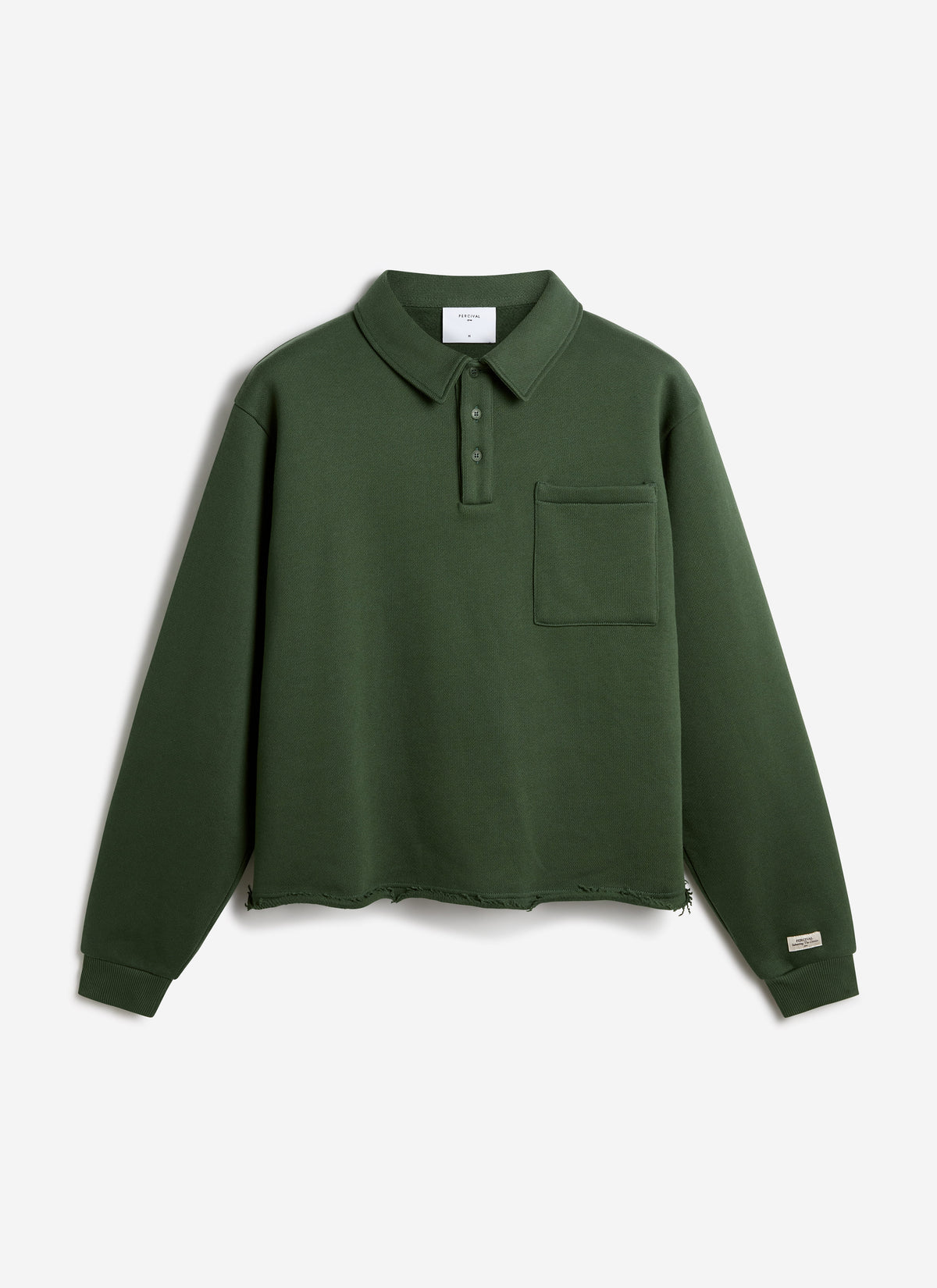 Men's Boxy Polo Sweatshirt - Cotton - Green | Percival