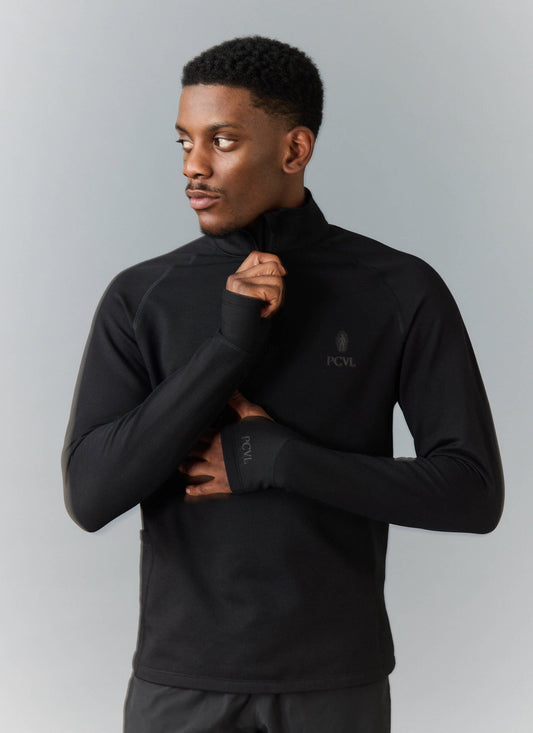 Men's PCVL Base Layer Quarter Zip Jacket - Black | Percival