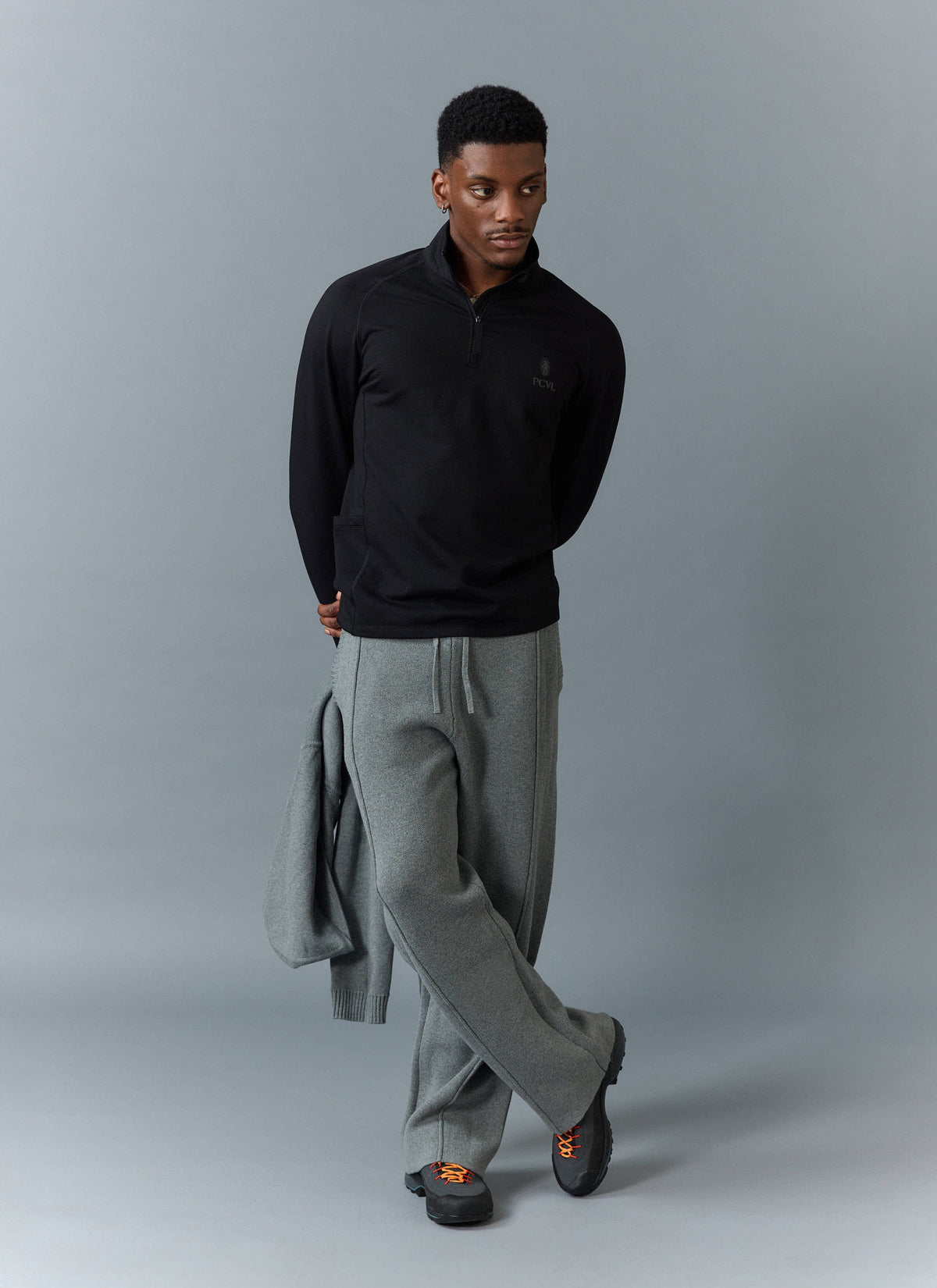 Men's PCVL Base Layer Quarter Zip Jacket - Black | Percival