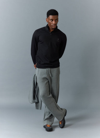 Men's PCVL Base Layer Quarter Zip Jacket - Black | Percival