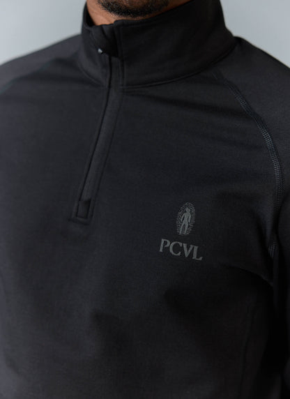 Men's PCVL Base Layer Quarter Zip Jacket - Black | Percival