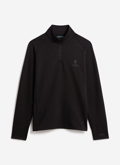 Men's PCVL Base Layer Quarter Zip Jacket - Black | Percival