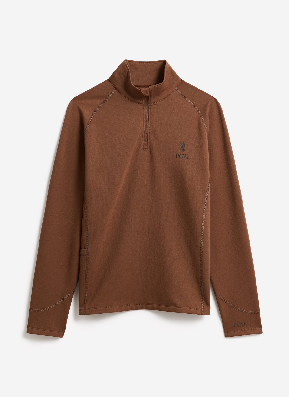 Men's Base Layer Quarter Zip Jacket - Rust | Percival