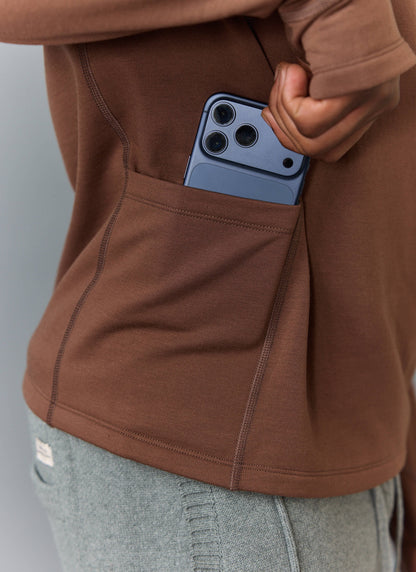 Men's Base Layer Quarter Zip Jacket - Rust | Percival
