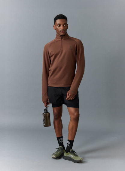 Men's Base Layer Quarter Zip Jacket - Rust | Percival